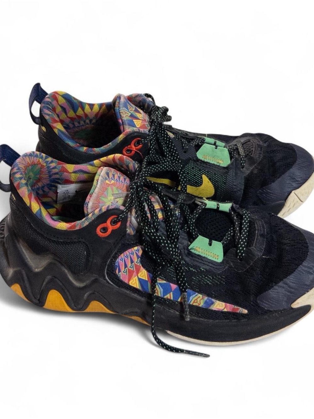 Nike Kids Black Sneakers with Multicolor Pattern Accents